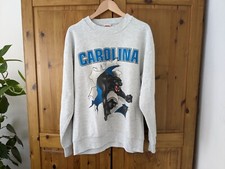 NFL Vintage Carolina Panthers Spellout Sweatshirt Nutmeg Mills Mens Medium 90s 