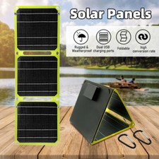 Foldable 50W Solar Panel ETFE Power Bank USB Phone Charger For Camping Outdoor