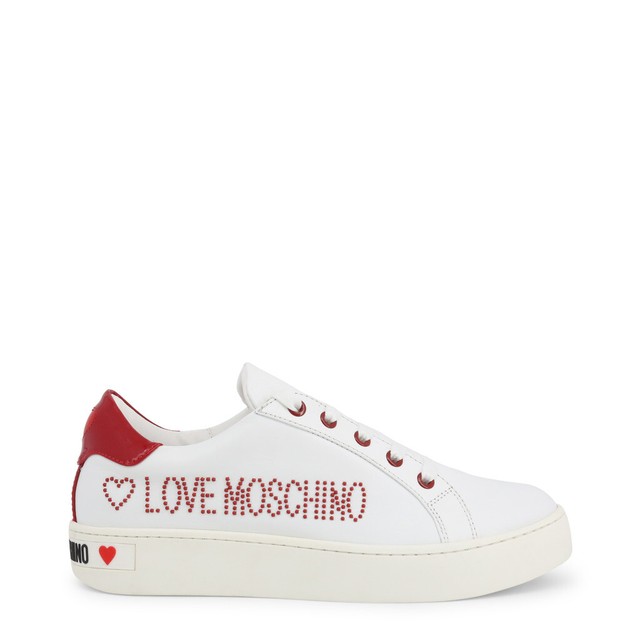 red moschino sneakers