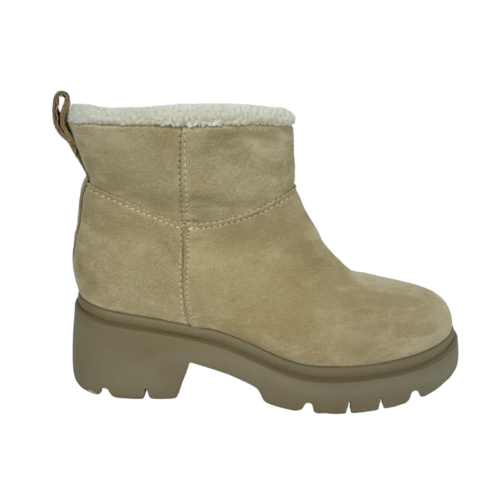 SAOLA Stivali Steve Madden Hatcher suola a strappo finto shearling scamosciati tomaia 9M marrone nuovo senza scatola