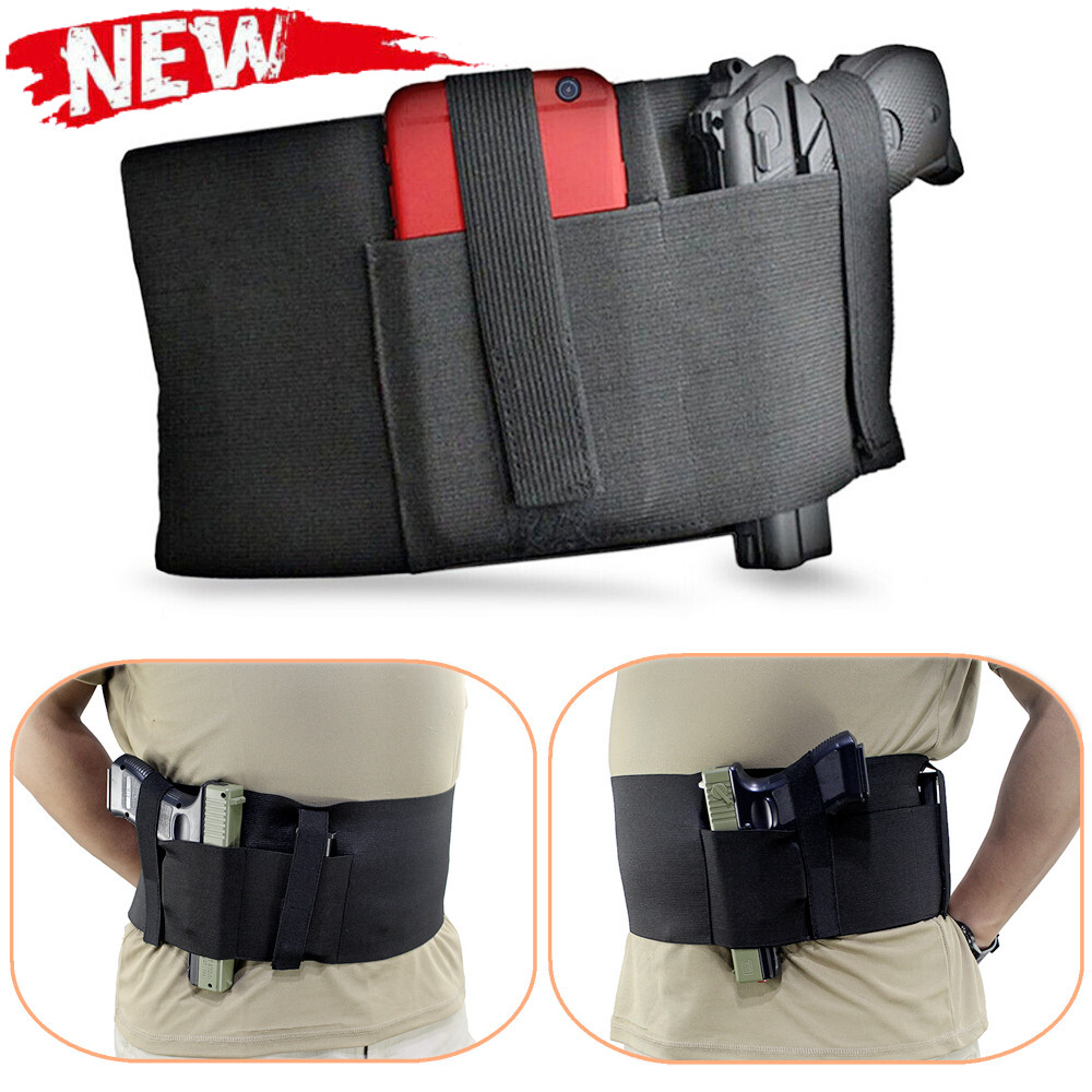 Tactical Gun Holster Concealed Carry Belly Band Holster Mag Holder Ambidextrous-image