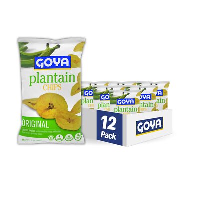 Goya Plantain Chips 5 Ounce Pack of 12 Gluten Free Healthy Snack Alternative