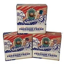 Dr Squatch Men's Natural Soap Freedom Fresh 5oz Bars Red Tea 3 Bar Combo New