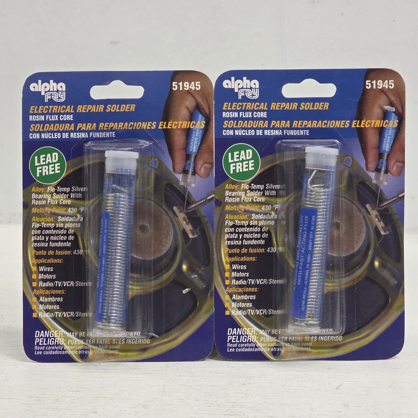 2 - Alpha Fry AM51945 0.50 Oz Lead Free Rosin Core Silver Bearing Solder .62" D