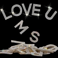 34Pcs Bling Rhinestone Alphabet Letter Stickers, A-Z Letters Self-Adhesive ho...