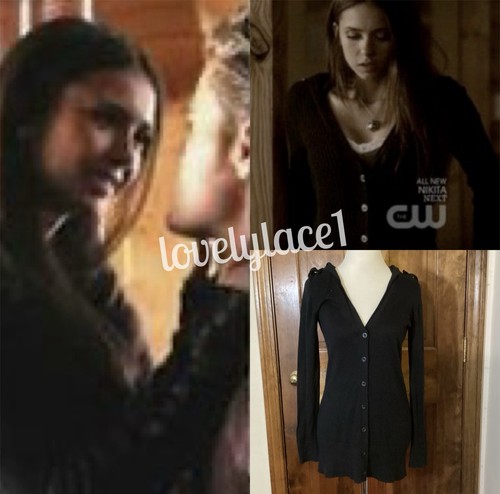 Juicy Couture Cashmere Ribbed Hooded Cardigan Cotton Alt ASO Elena Gilbert TVD