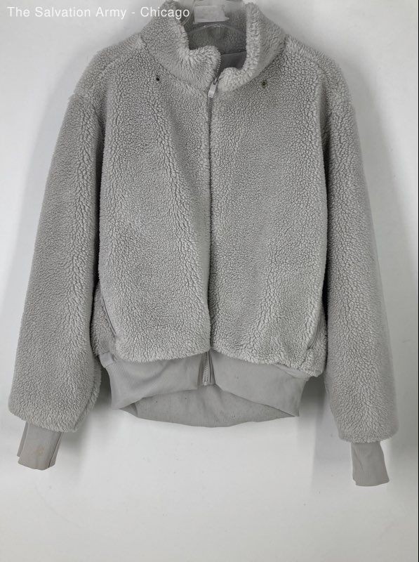 Alo Womens Gray Long Sleeve Full-Zip Sherpa Outerwear Winter Jacket Size X-Large