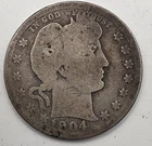 《Silver》1904 USA BARBER QUARTER -- .1808 OZ of SILVER!!!