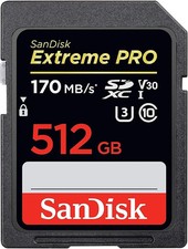 Sandisk 512GB SD Extreme Pro SD Card SDXC 170MB/s Class 10 SDSDXXY-512G-GN4IN