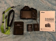 Nikon D3300 Digital SLR Camera Body 24.2MP Black USB 3.0" Screen