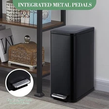 13 Gal Kitchen Slim Trash Can Stainless Steel Recycling Bin with Soft-Close Lid