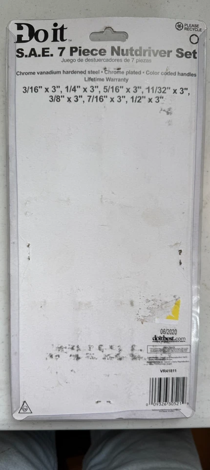 Do it SAE 7 Piece 6-Pt. Nut Driver Set  3 In. Shank Lifetime Warranty - NEW - Image 4 of 4