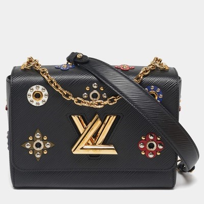 Louis Vuitton Twist MM Mechanical Flowers Black Epi Leather
