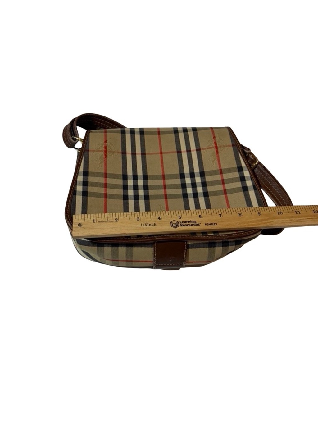 Burberry Nova Check Mini Shoulder Bag Canvas Leather Vintage Y2K image 8