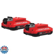 CRAFTSMAN V20 Lithium Ion Battery, 2.0-Amp Hour, 2 Pack CMCB202-