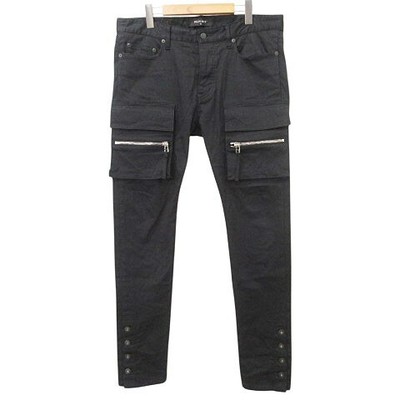 Melvince MLVINCE Cargo Pants Beige Stretch Hem Button Tapered 34 