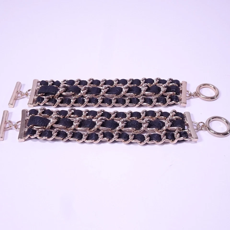 Banana Republic 女式皮革编织护目镜手链全新带标签 68 — 第 3/4 张图片