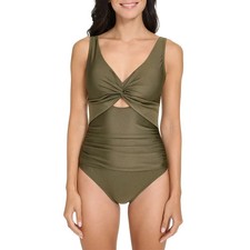 DKNY Women's One-Piece Swimsuit, Green, Size S