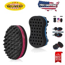 Versatile 2pcs Hair Twist Sponge Set - Red and Blue Curl Comb for Natural Hair