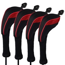 Andux Long Neck Golf Hybrid Club Head Covers with Replaceable Number Tags, Set o