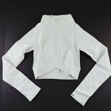 Joja Exhale Quarter Zip Cropped Jacket Women's Size XS White Athletic