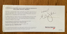 ERIC IDLE AUTOGRAPHED BRITISH AIRWAYS VINTAGE TRAVEL BENEFITS PAGE MONTY PYTHON