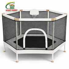 Square House 60" Premium Aesthetic Toddler Trampoline with 360  60", Sand
