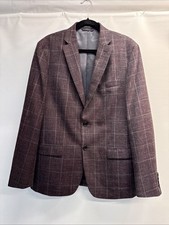 NEW Lauren Ralph Lauren Mens Blazer Brown Wool Silk Plaid Classic Fit Sz 42R