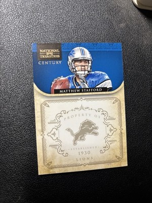 2012 Playoff National Treasures - Matthew Stafford #50 Century Gold /10