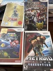 Wii games - Zelda skyward sword, Smash Bros Brawl, Galaxy, Metroid prime 3,