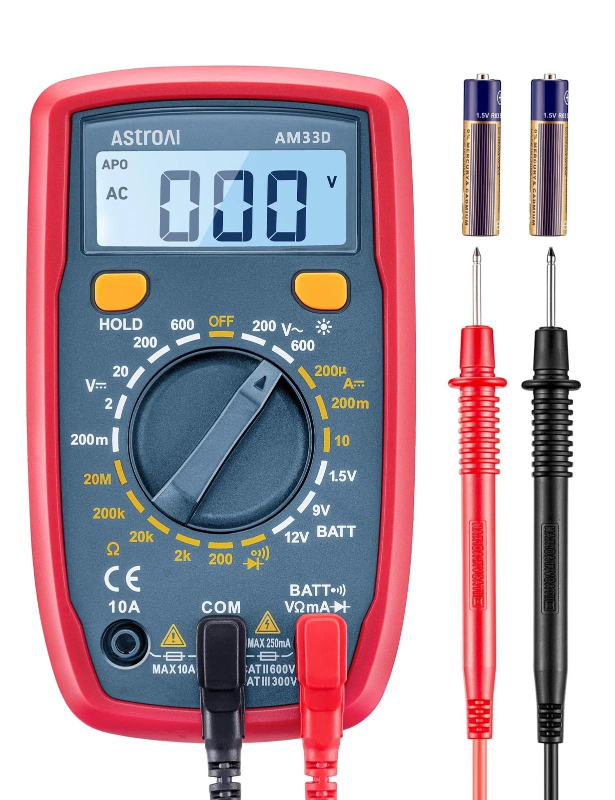 AstroAI Digital Multimeter Voltmeter Ohmmeter Ammeter Multi Tester Meter with