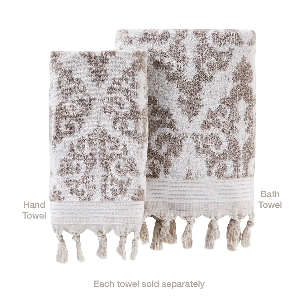 Mirage Fringe 100% Turkish Cotton Bath Towel, Taupe 54.00" x 28.00" - Изображение 2 из 4