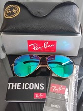 RAY-BAN RB3026, aviator sunglasses , Gold Frame/Large 62mm Green Lens
