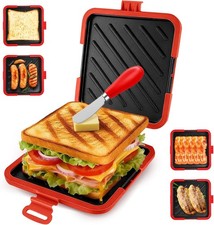 Microwave Toastie Sandwich Maker, Silicone Micro Toasties Sandwich Maker with Re