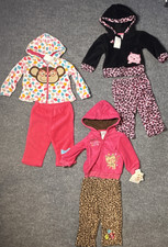 Buster Brown Baby Girl 6-9 Months 3 Outfits Cat/Leopard/Monkey Fun Cute NWT