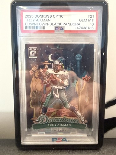 Troy Aikman [Black Pandora] #21 2025 Panini Donruss Optic Downtown card