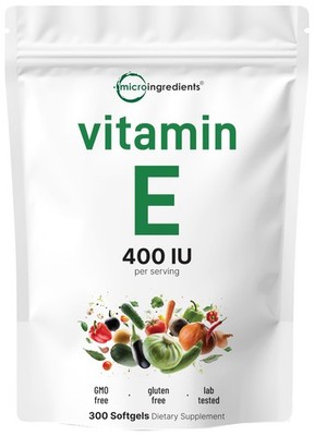 Micro Ingredients Vitamin E 400IU, 300 Softgels | Pure Vitamin E Oil Pills | ...