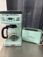 Nostalgia Retro 12-Cup Programmable Coffee Maker with LED Display, Aqua Green