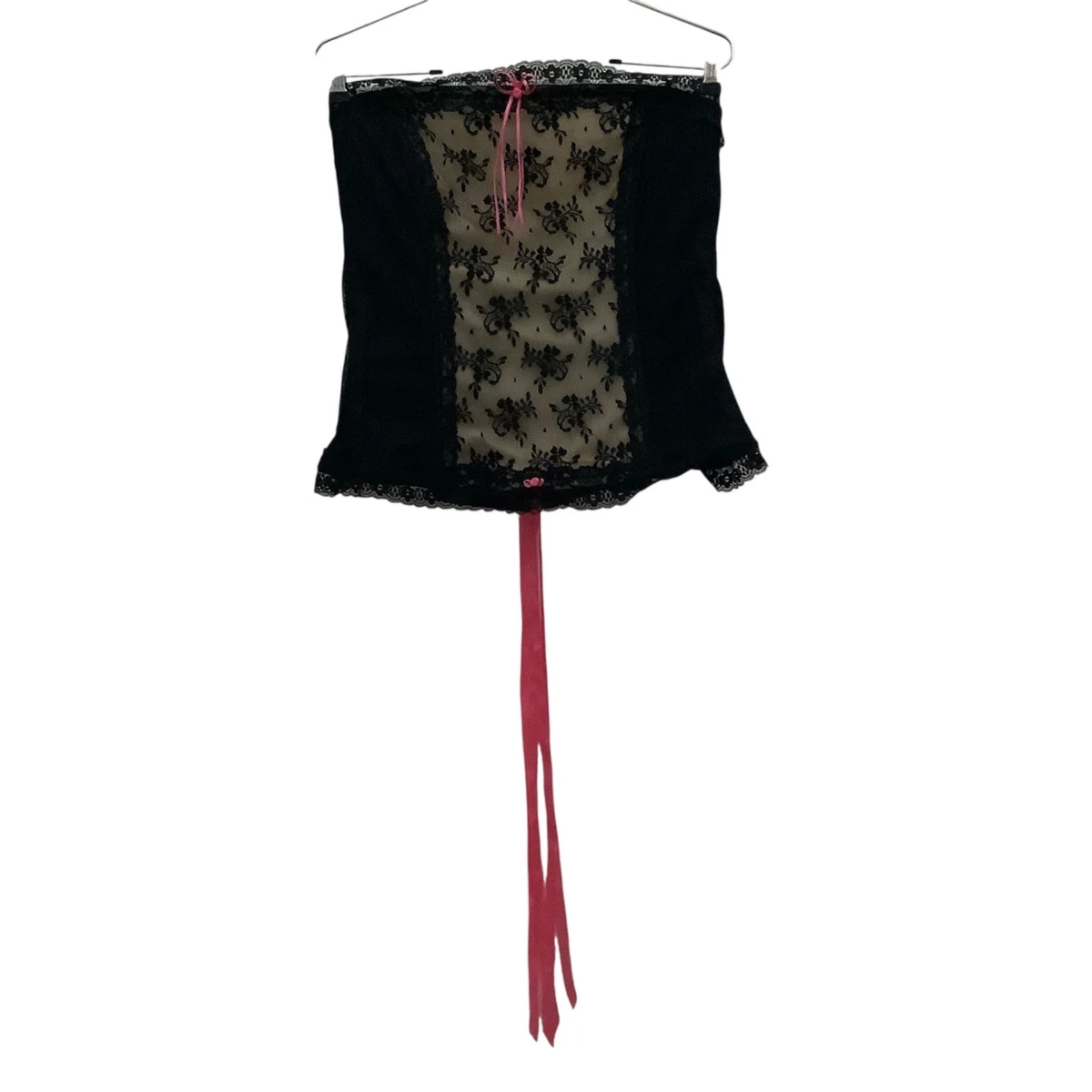 Cacique Renaissance Romantic Floral Lace Ribbon Lace-Up Waist Corset Belt 14/16 Cacique Floral Lace Up Corsets & Bustiers for Women for sale  main image 2