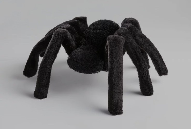 NEW Crate & Barrel Black Bury Spider Halloween Decoration 18.5”L x 15.5” x 9.5”H