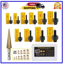 Rivet Nut Tool, Hand Nuts Riveter, Rivnut Tool with Metric and SAE