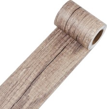 Decotalk Wood Wallpaper Border Peel and Stick 3"x236" Wall 3" x 236", Khaki
