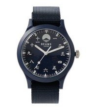 BEAMS Japanese Kanji Watch Unisex Navy Blue Mt Fuji Logo JAPAN Original