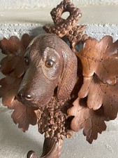 Chien Forêt Noire Porte Manteau Dog Black Forest Coat Rack Wood Sculpture XIX