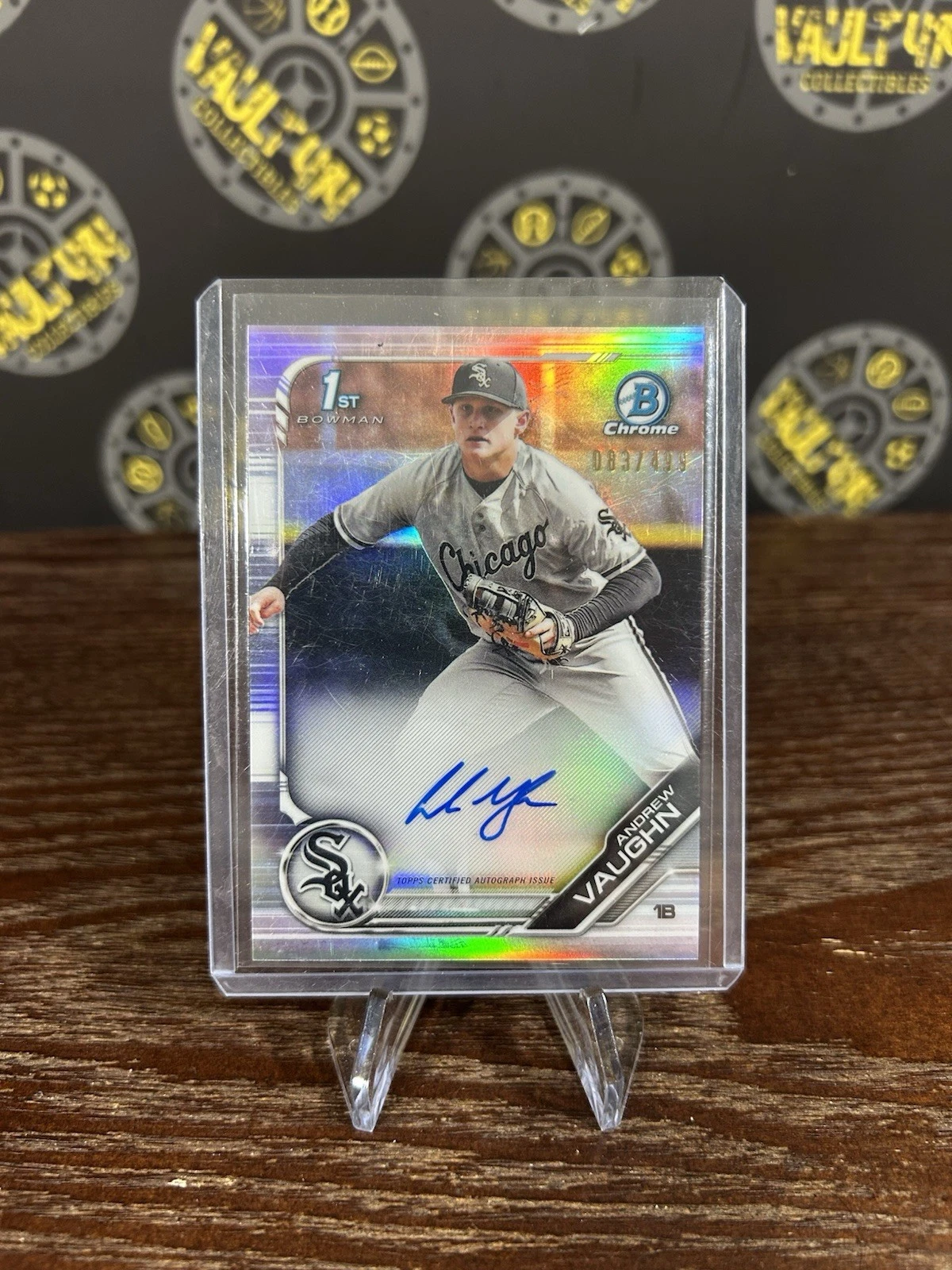 2019 Bowman Chrome 1st Refractor Andrew Vaughn White Sox/Brewers AUTO /499