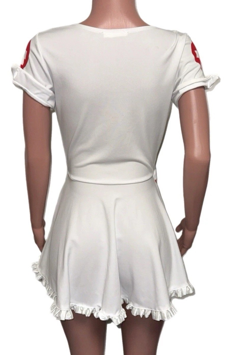 コスプレ衣装 mico Y2K Sexy Nurse Mico mini Cosplay Costume dress M Apron Zip Up Bust