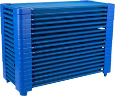 Stackable Heavy Duty Toddler Cots for Daycare - Blue, Pack of 18