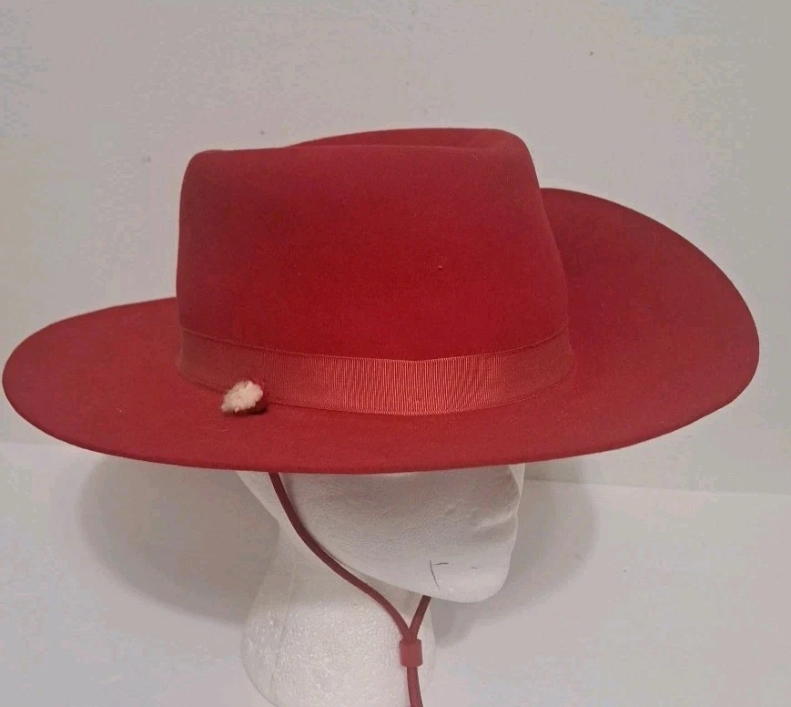 Sombrero de Vaquero Rojo Castor Par Excellence 3 XXX Talla 7 3/8 Foto 3 de 4