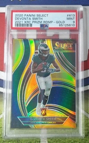 2020 Panini Select DeVonta Smith Gold XRC /10 PSA 9