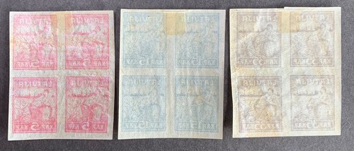 Latvia, Latvija, Sc 49-51; Mi 25y-27y; MH/* Unwmk./oWz Pelure papier block - Picture 2 of 2
